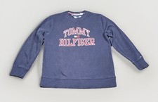 Tommy Hilfiger Boys L 16/18 Henry Fleece Logo Sweatshirt Navy Blue Crewneck