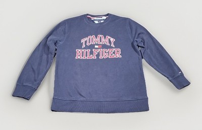 Tommy Hilfiger Mens Navy Blue Crewneck Sweatshirt Fleece Pullover XL RN130323