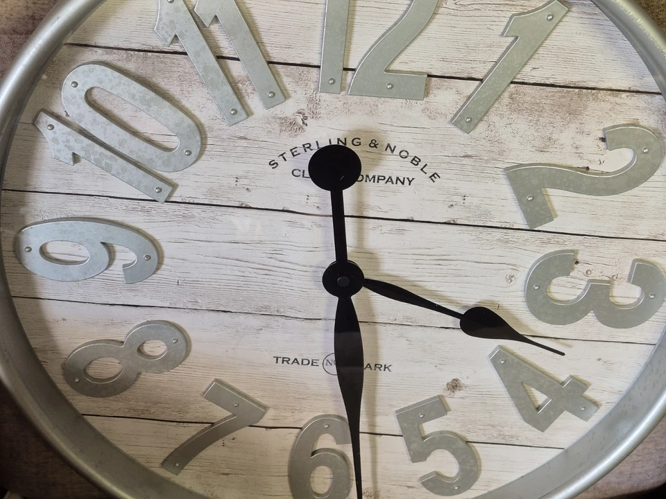 ¡LEER! Sterling & Noble Clock Company Reloj de Pared Redondo Grande 20" País Rústico Foto 4 de 4