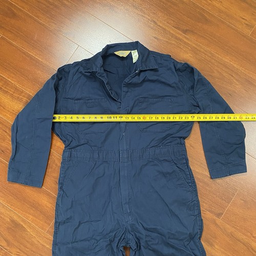 CE Schmidt Coveralls Mens Large Short Durable Jumpsuit Workwear Navy Blue Cotton - Picture 7 of 20
