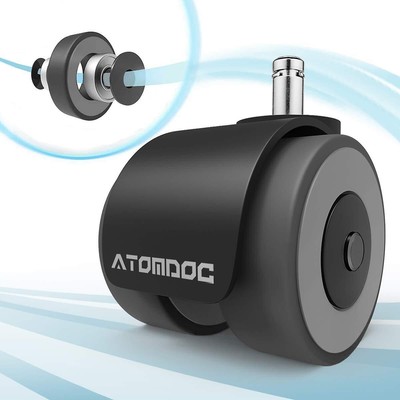 Office Chair Caster Wheels by ATOMDOC 2'' Newly Revolutionary Quadruple Ball B...