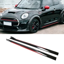 For Mini Cooper R55 R56 F55 F56 86" Side Skirt Extension Rocker Panel Black Red