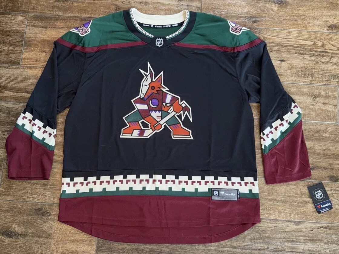 NEW Mens 4XL Fanatics BREAKAWAY NHL Phoenix Coyotes Kachina Black Hockey  Jersey