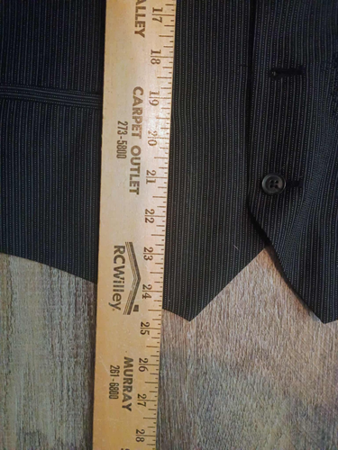 Michael Brandon Vest Mens Small Black Stripe Tux Tuxedo Suit Formal Embordered - Picture 6 of 6