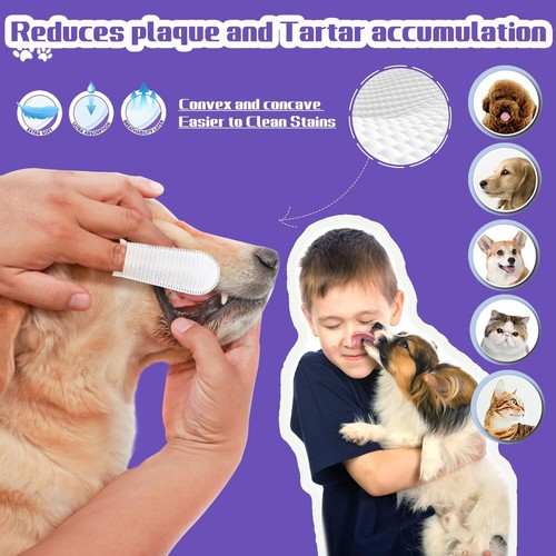 55 Counts PET Teeth Cleaning Wipes for Dogs & Cats,Dog Dental Wipes for Reducing - Picture 9 of 9