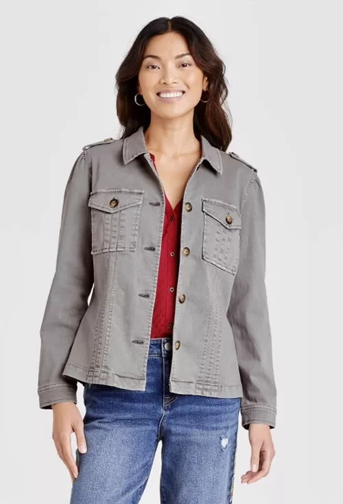 Womens grey utility clearance jacket