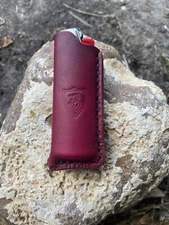 Oxblood BIC Leather Lighter Case/Cover/Holder