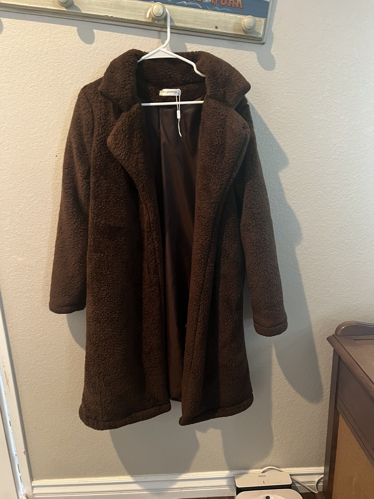 Angashion Women's Fuzzy Fleece Open Front Long Coat Large Jacket eBay