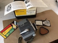 Bell  Howell Model 393 8mm Triple Lens Turret Movie Camera With Filter And Box