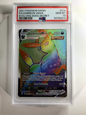 2021 Pokemon Umbreon Vmax # 214 Rainbow PSA 10 | eBay