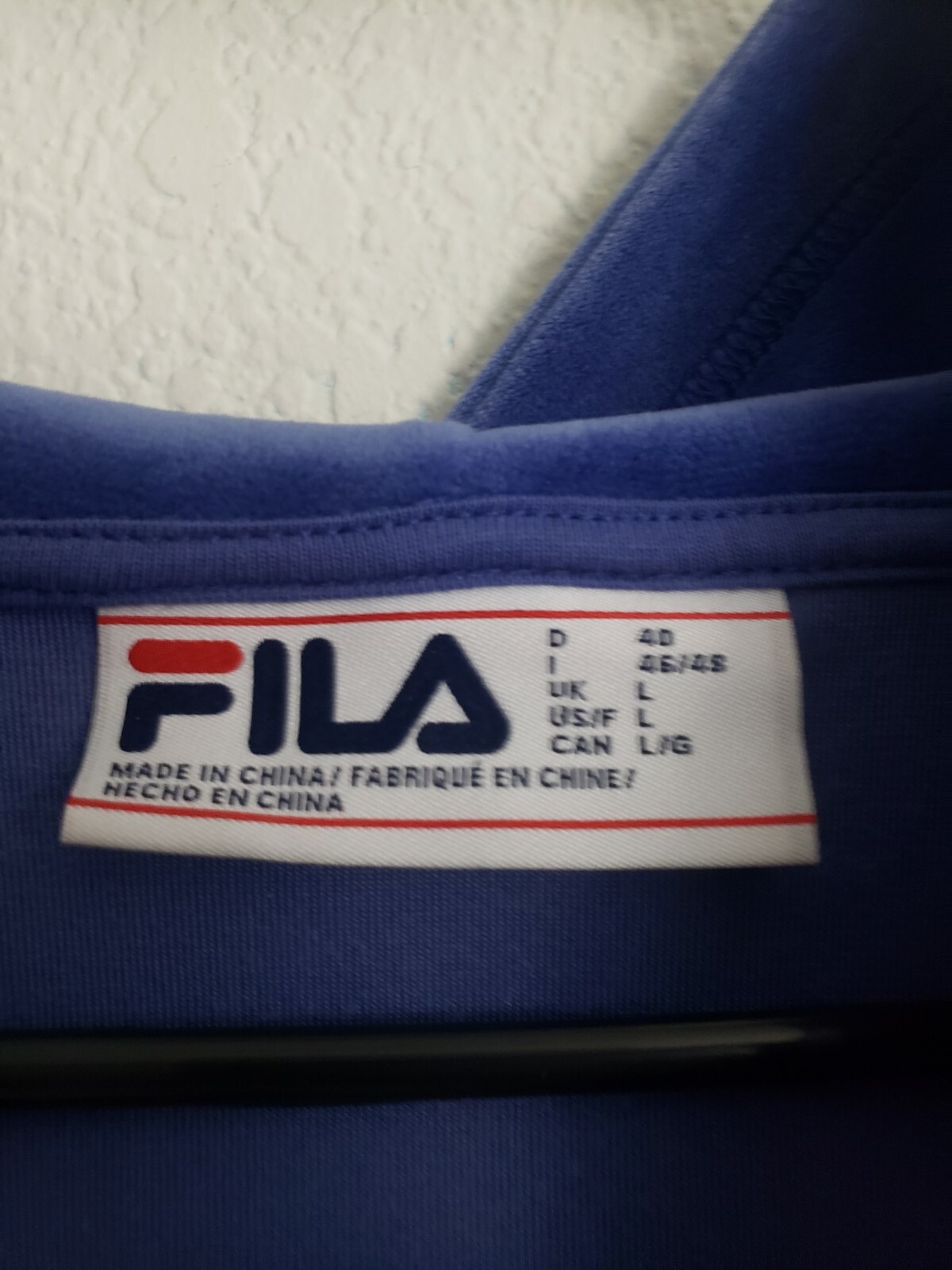 Felpa con cappuccio FILA donna velluto blu velluto fila logo ortografico taglia large