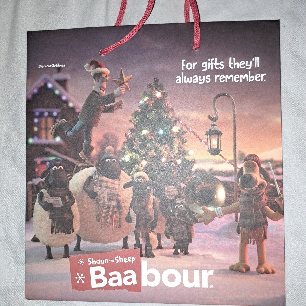 Barbour Shaun The Sheep, Official XMas 2024, Gift Bag Tag