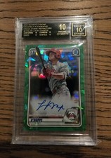 2020 Bowman Chrome 1st Logan O'hoppe Rookie Auto Green Atomic Refractor /99 