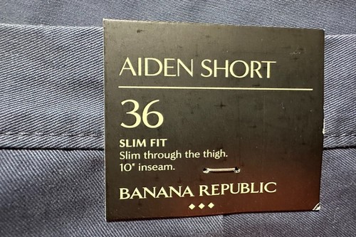 NWT Banana Republic Aiden Short men’s blue flat zip 36W 10L slim Bangladesh - Picture 4 of 6