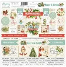 Mintay Stickers MERRY & BRIGHT 12 x 12 Cardboard Sheet Scrapbook Journal