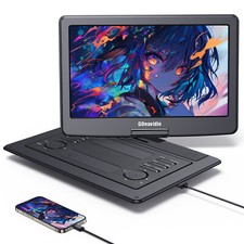 19" Portable DVD Player 16" Large HD Screen, 6 Hours Rechargeable Battey Sync TV