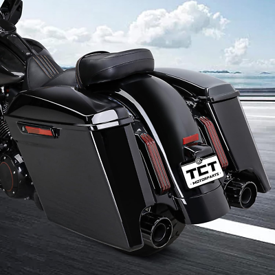 Glossy Black Extended Saddlebags For Harley Touring (2014–2024) – ABS Plastic, 5pc Set 10 thumbnail image