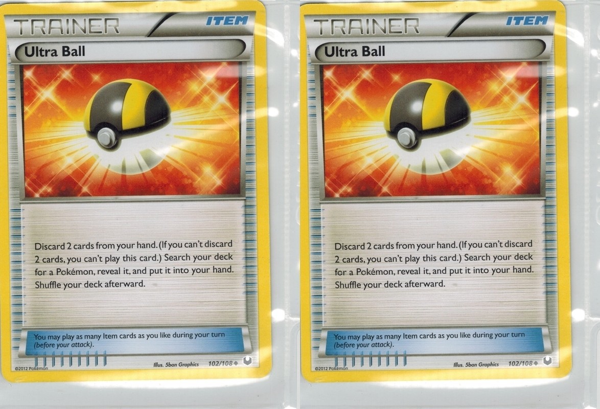ULTRA Ball X 2 Mint Cards Uncommon 102/108 Dark Explorers Battle Lugia