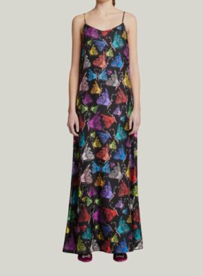 $1895 Libertine Women's Black Silk Mille Papillons Slip Dress Size XS