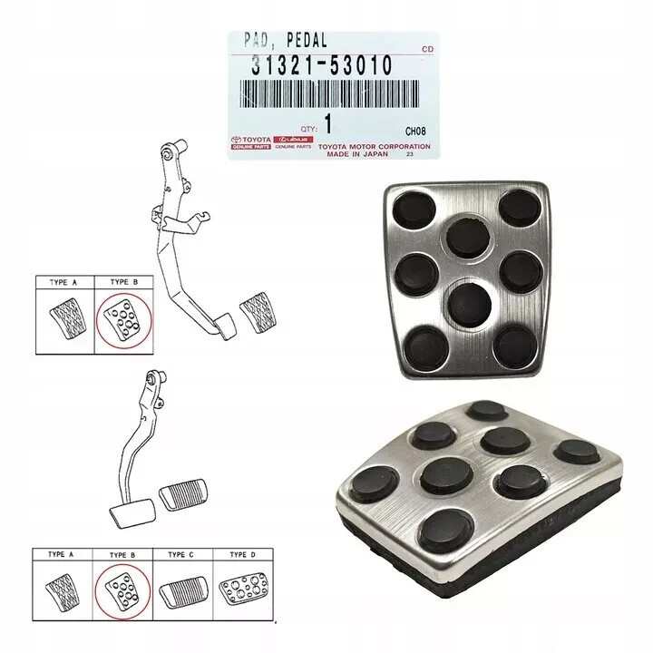 Genuine TOYOTA LEXUS ALTEZZA IS250 IS300 IS350 Clutch & Brake Pedal Pad