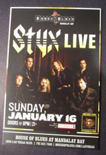 2011 Styx Concert Promo Flyer Card 6"x4" House of Blues Las Vegas Classic Rock
