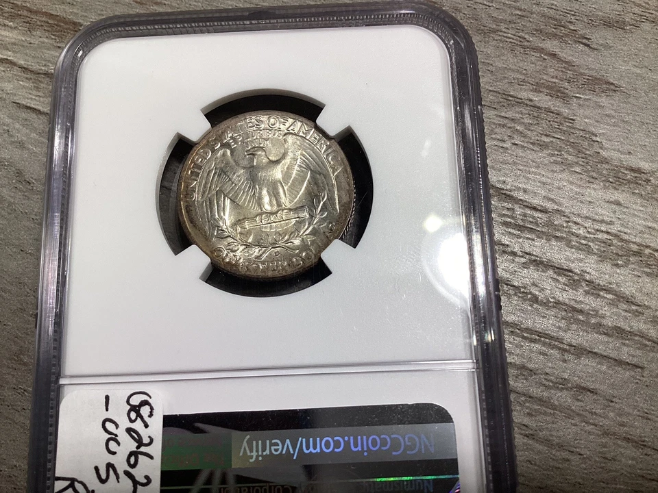 1962 D Washington Silver Quarter Graded by NGC MS65-9548333 021a  - Image 2 of 4