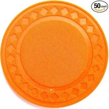 50 Plastic Diamond Design 4 gram Poker Chips (ORANGE)