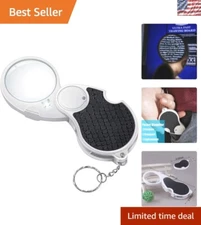 Lightweight Handheld Magnifying Glass 5X with Keychain - For Coins & Crafts