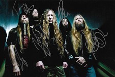 Obituary band autographs signed 20x30 cm picture