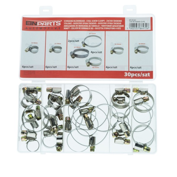 30X Schlauchschellen Set Schlauchbinder Rohrschellen Verzinkter Schlauchklemmen-image