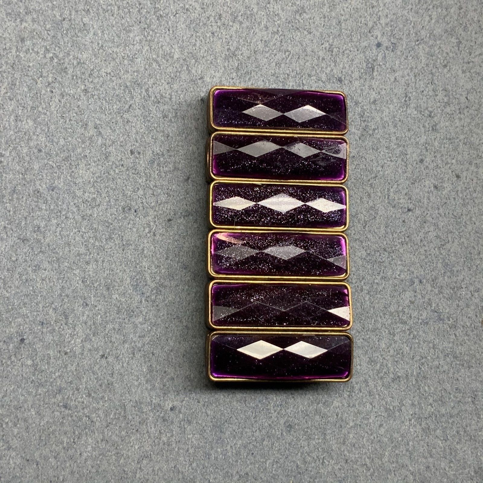 Rectangular Stretch Cuff Bracelet 7 In Faceted Pu… - image 2