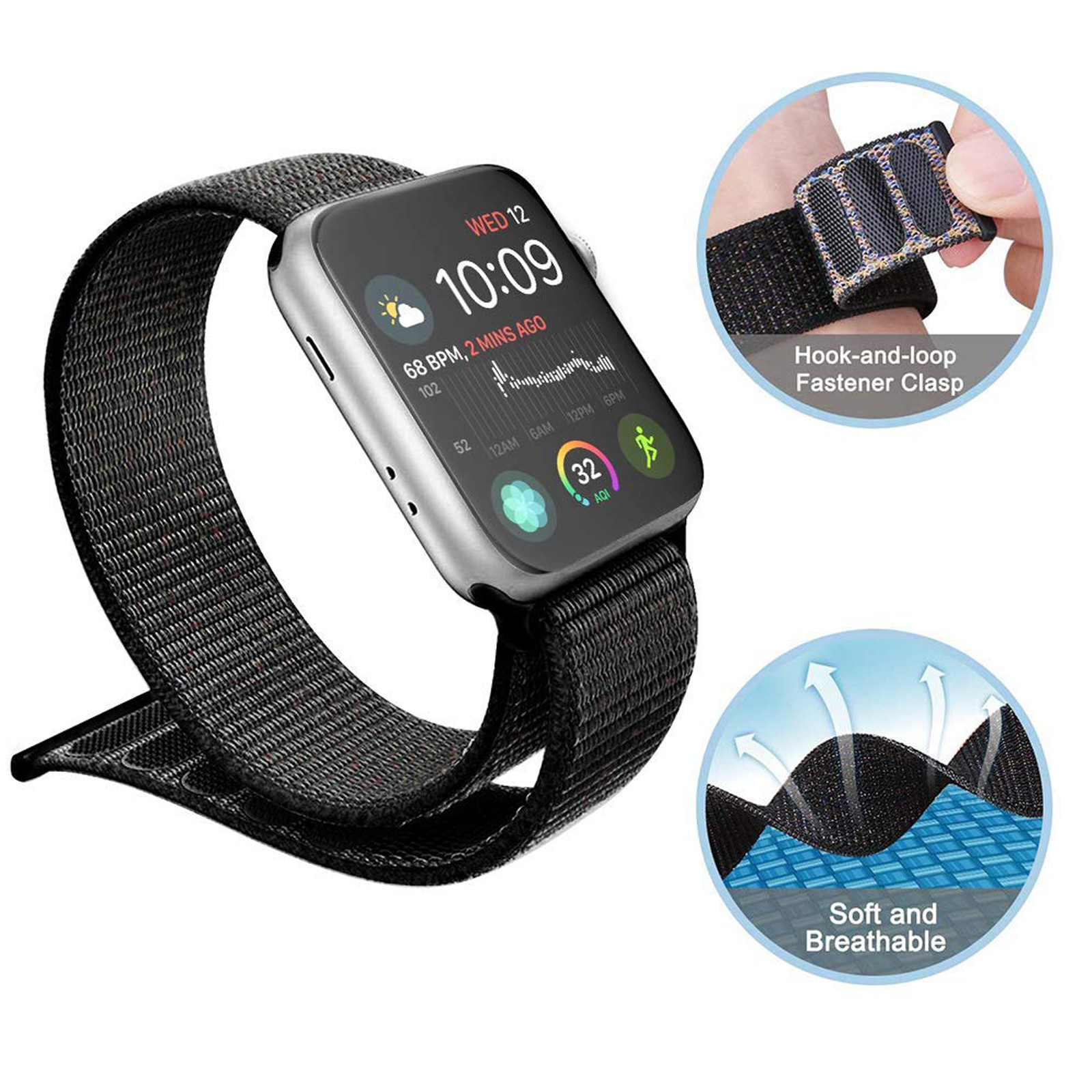 Woven Nylon Sport Loop Band Strap Bracelet for iWatch Apple Watch Series 5/4/3/2 | eBay
