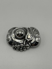 Georg Jensen Sterling Silver Brooch #63 Denmark Modernist Vintage