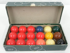 Set of 1 5/8" (40mm) Aramith Snooker Balls Full Set 2 Whites, Boxed, Belgium #A1