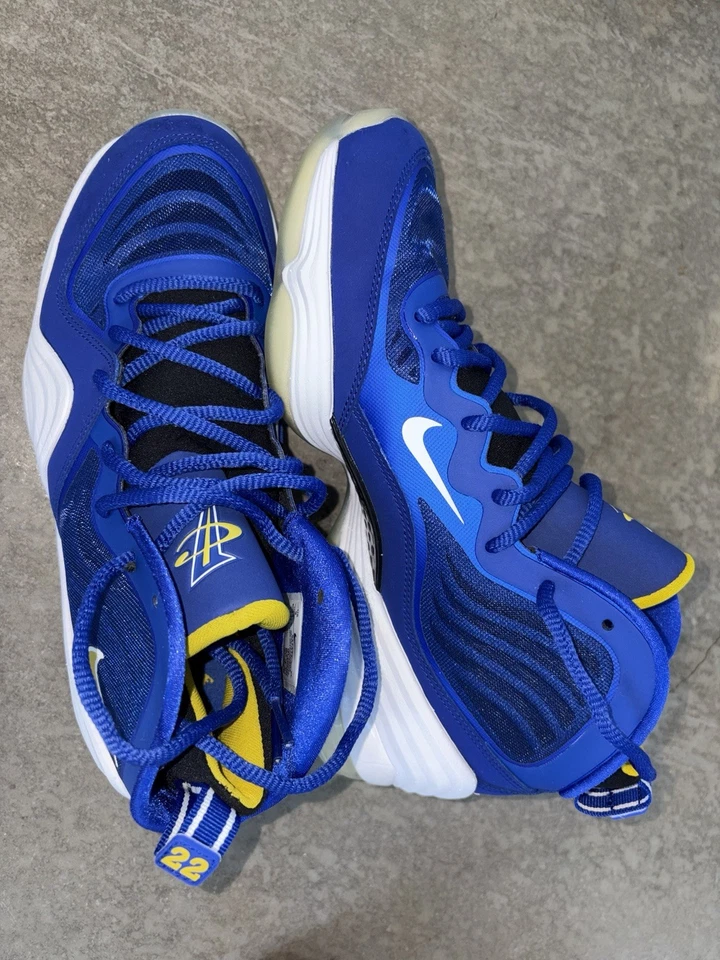 耐克 Penny 1 9 码亮蓝色/白色/黄色条纹 — 第 4/4 张图片