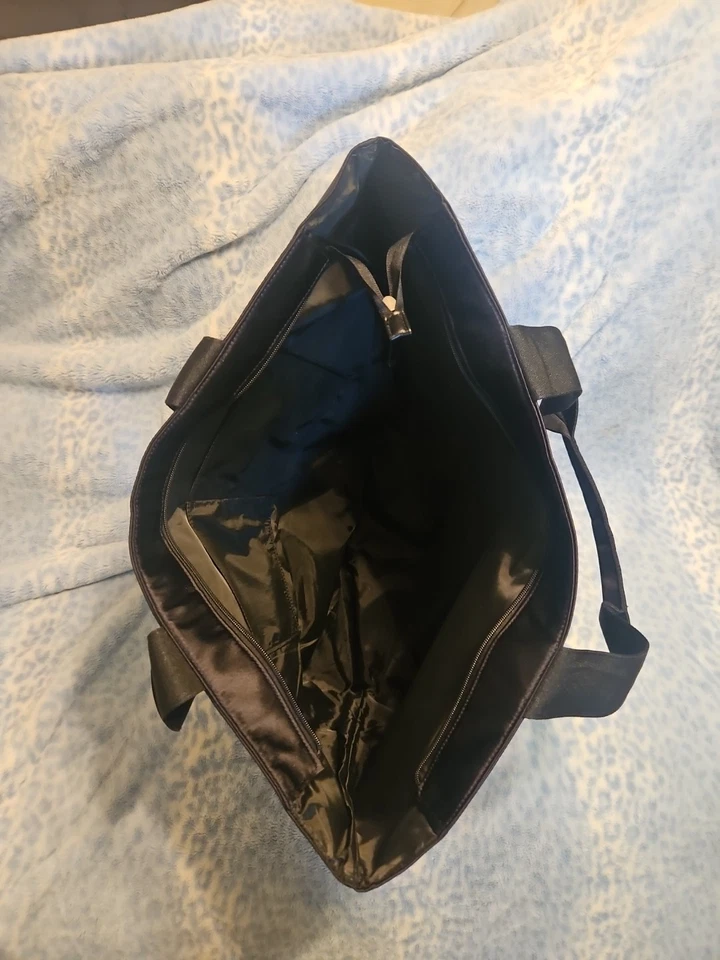 Victoria’s Secret Large Black Tote Bag – NWT – Rhinestone Logo – Zippered - Image 2 of 4