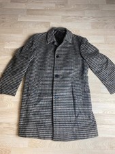 Manteau Pied-de-Poule Gunroy Pure Laine Vintage 70 Français Noir Gris Élégant
