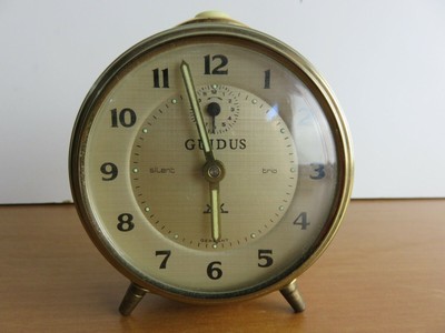 vecchia SVEGLIA A CARICA GUIDUS GERMANY OROLOGIO silent trio