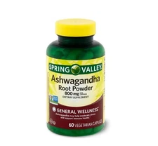 Spring Valley Ashwagandha  General Wellness Dietary Supplement 800 mg, 60 Count