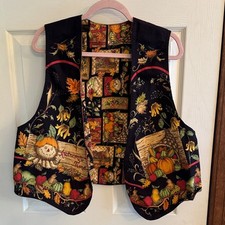 Vintage Reversible Autumn-Themed Vest