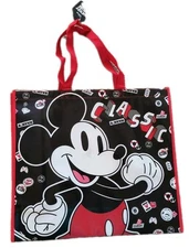 Disney MICKEY MOUSE Reusable Red Jumbo Shopping Gift Bag with Handle🆕Free Ship!
