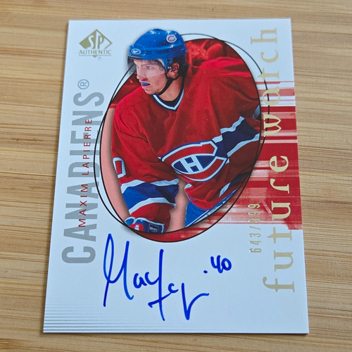 Maxim Lapierre [Autograph] #200 2005 SP Authentic card