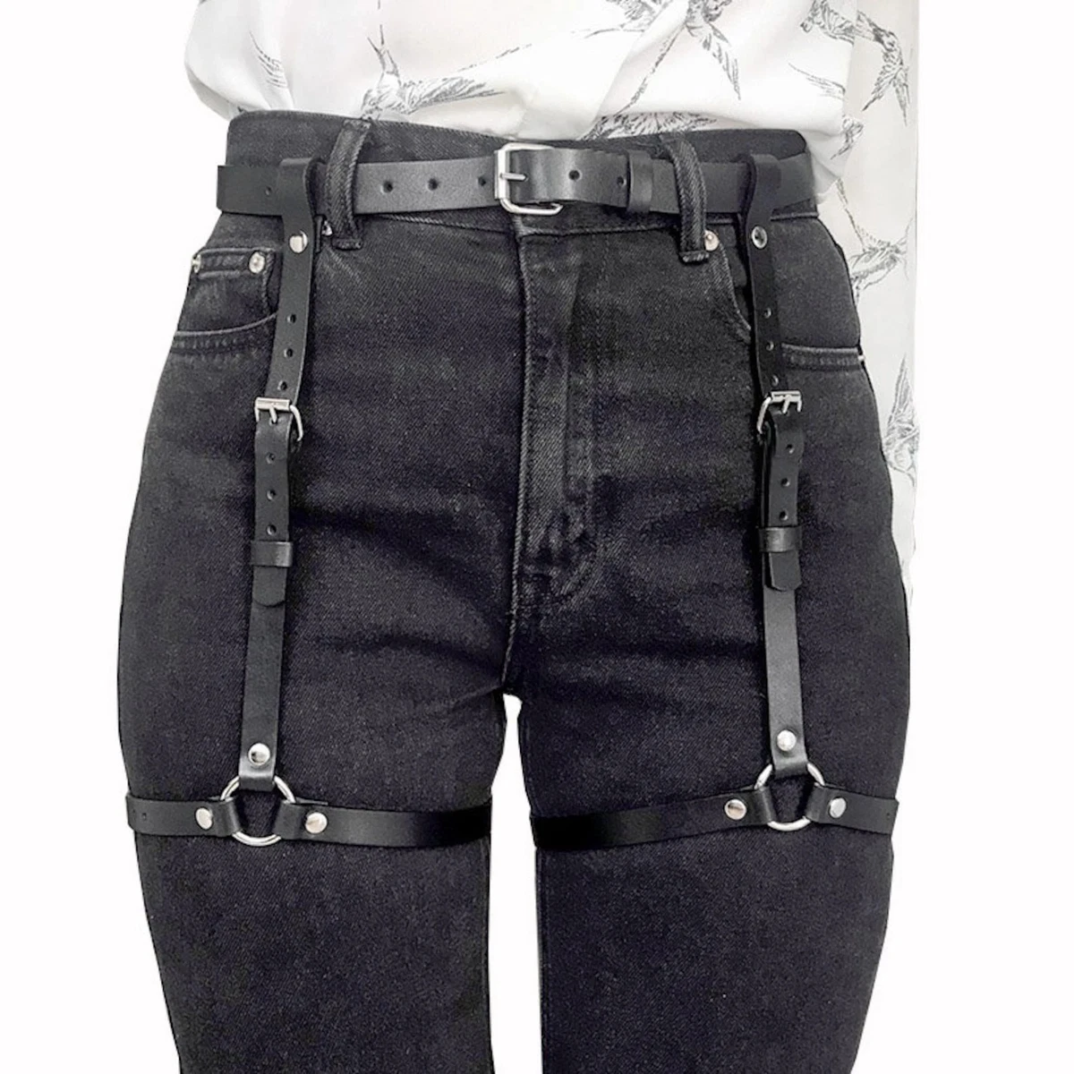 Black Leather Garter Belts for Women for sale | eBay