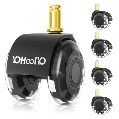 YOHOOLYO Bürostuhl Rollen 10x22mm 5er Set Stuhlrollen Drehstuhlrollen Leise und