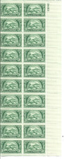 Scott Plate Block Strip # 987-20 3 cent 1950 American Bankers Assoc