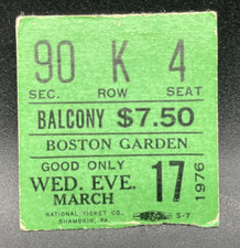 DAVID BOWIE, BOSTON GARDEN, CONCERT TICKET, MARCH 17, 1976