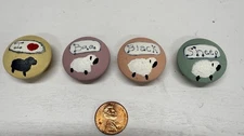 Hand painted button covers sheep Set Of 4