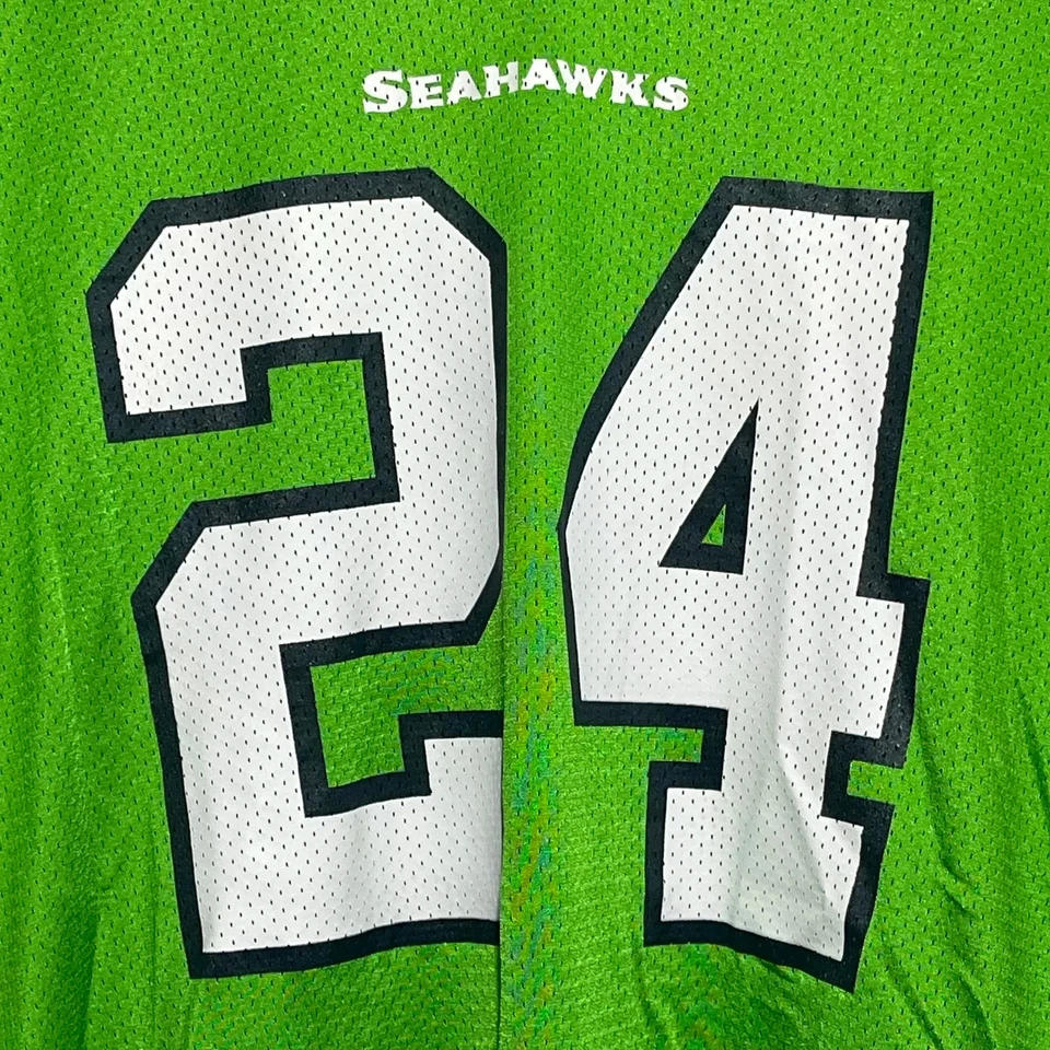 Camiseta de fútbol americano de colección Reebok Marshawn Lynch Seattle Seahawks color verde Rush XL Foto 4 de 4