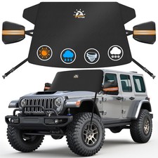 Zettum Pare-brise de voiture cache neige pour Jeep Wrangler - 600D pare-brise de voiture neige