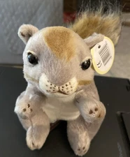 7" Squirrel Lil' Peanut Plush Stuffed Animal New Toy Squirrels Wildlife Gray